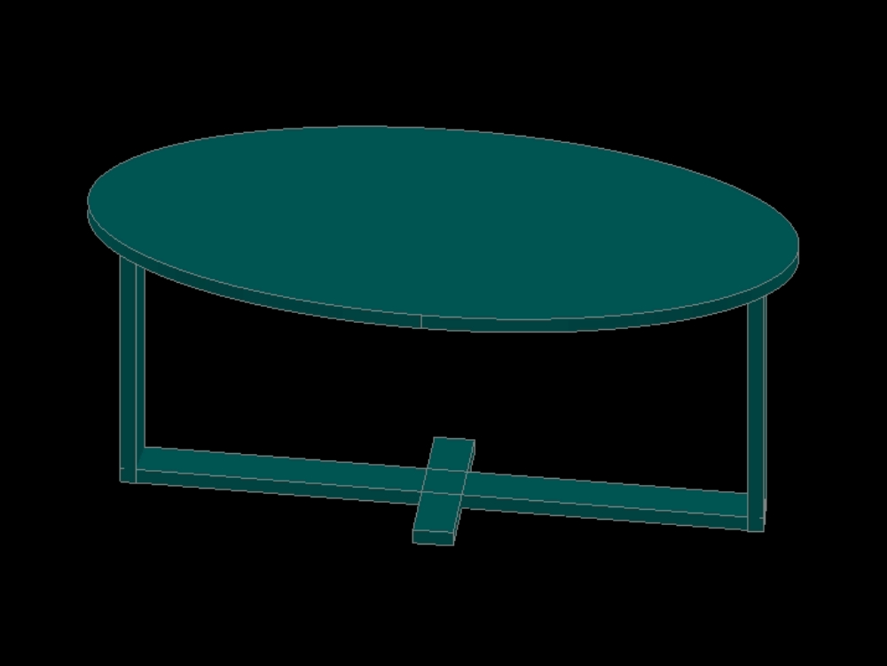 table basse ovale 3D