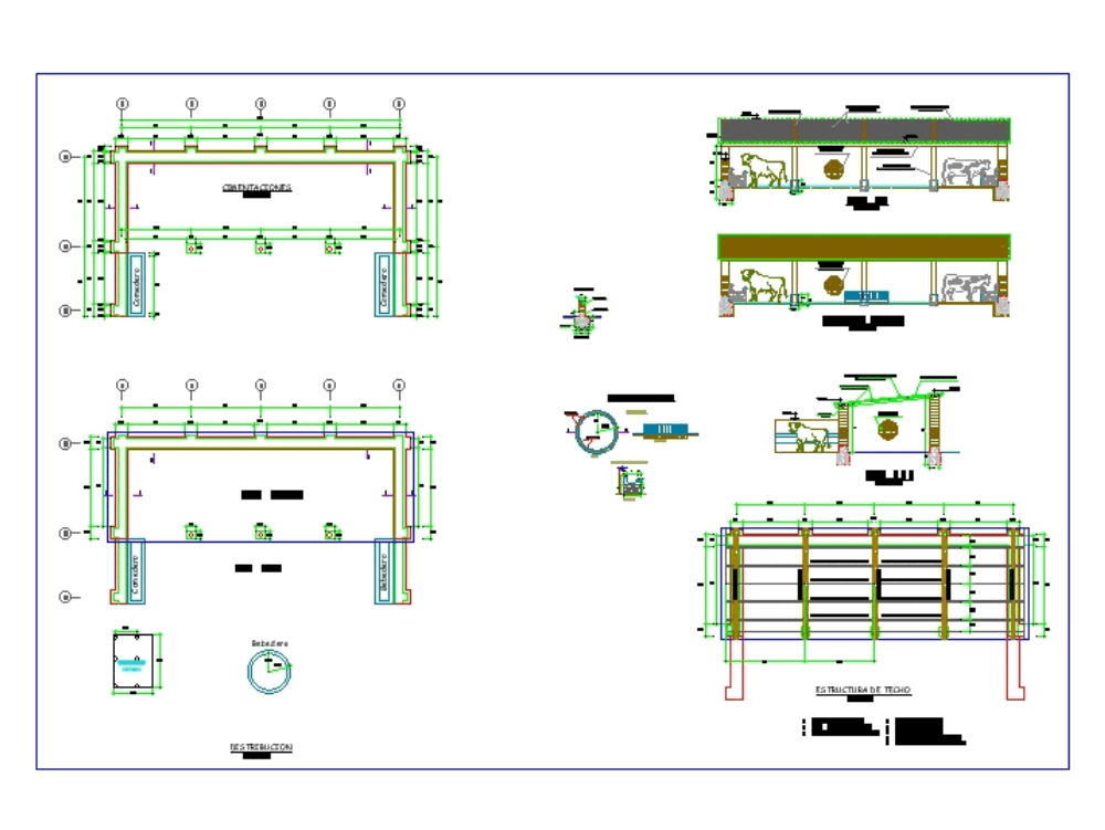Cattle shed in AutoCAD CAD download (578.95 KB) Bibliocad