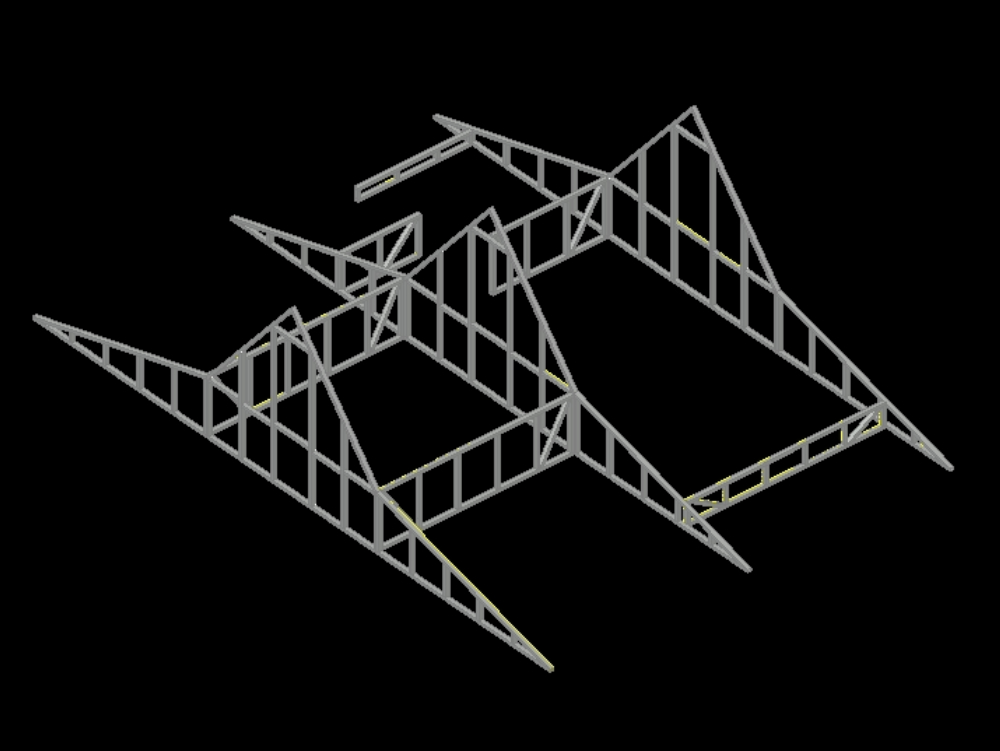 Roof structure in 3d.