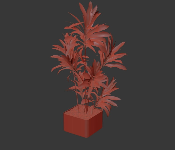Planta em vaso 3d