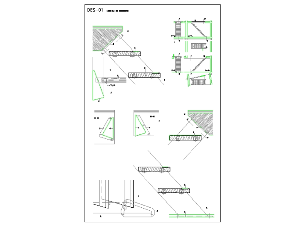 Details von Treppen in verschiedenen Konstruktionssystemen