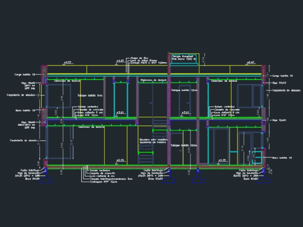 Constructive section unifamily housing (116.9 KB) Bibliocad