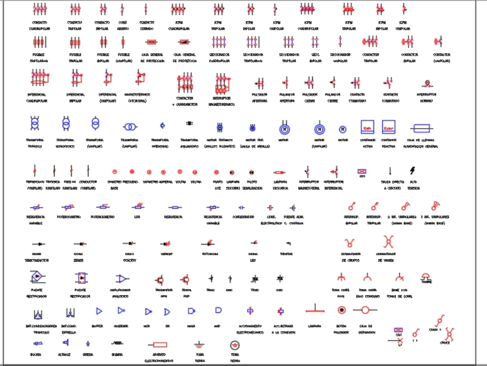 DWG AutoCAD 2D Electrical-Symbols Architectures -  Portugal