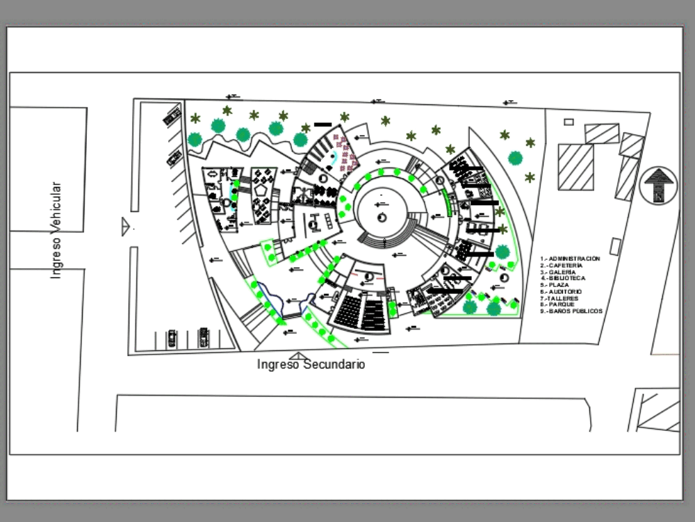 Centro Cultural En Autocad Descargar Cad Gratis 462 75 Kb Bibliocad