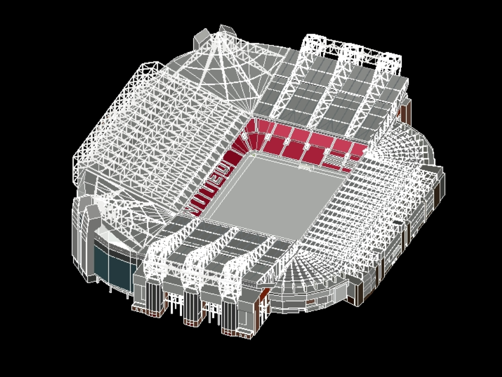 Estádio Old Trafford em 3D.