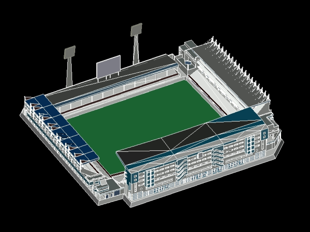 Estadio George Capwell en 3D.