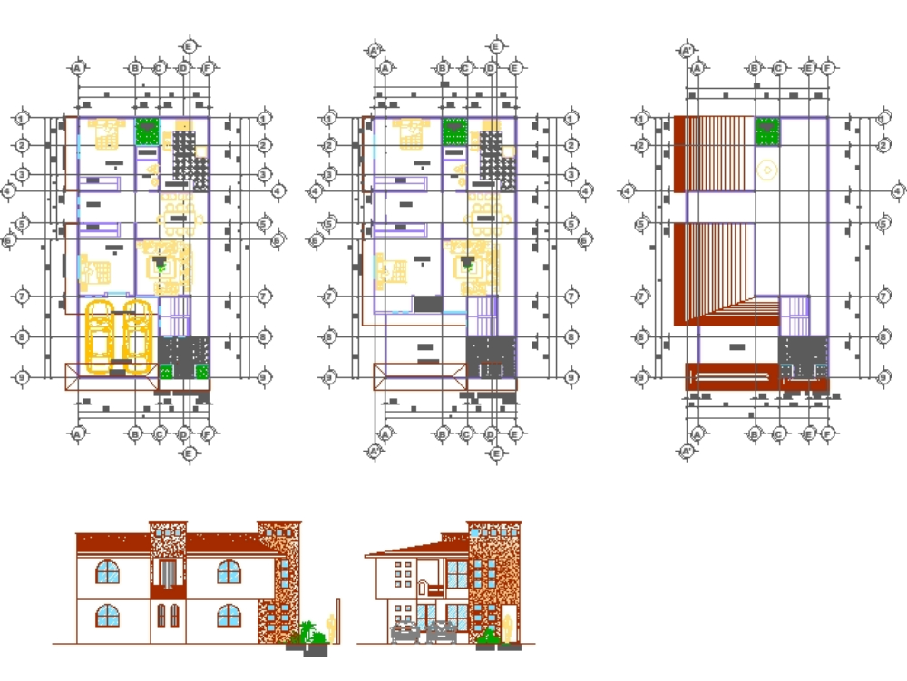 Multifamily housing of 8 x 16 meters.
