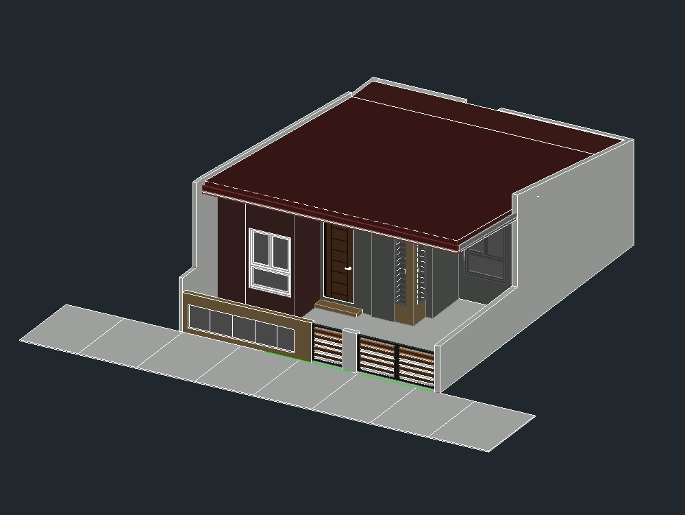 3d one level house