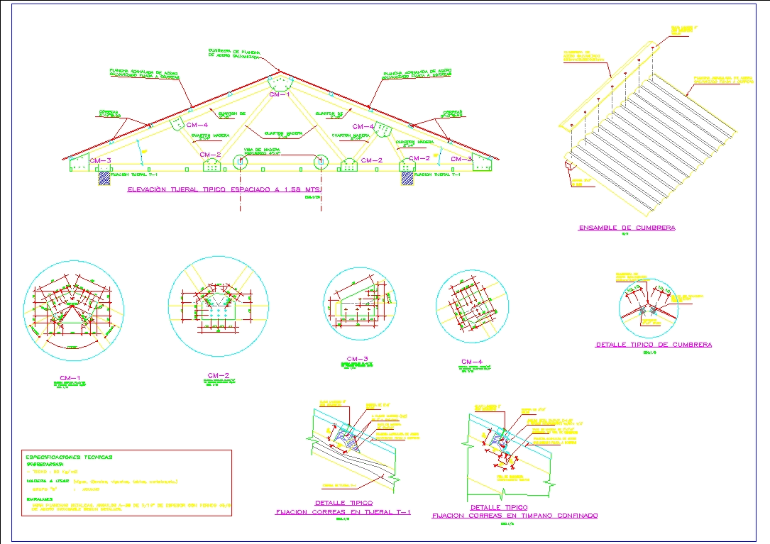 Detalle De Techos Tijerales En Autocad Cad Kb Bibliocad My Xxx Hot Girl 6447