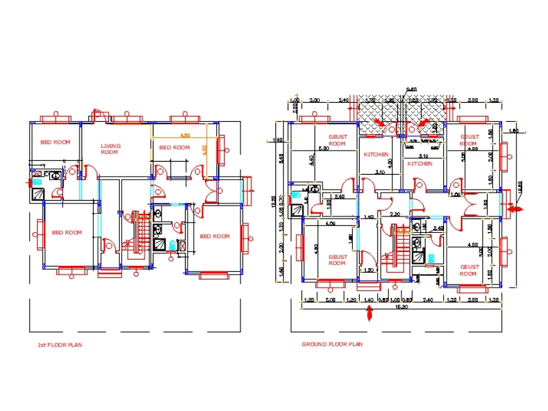 Small villa in AutoCAD | Download CAD free (114.89 KB ... villa electrical plan 