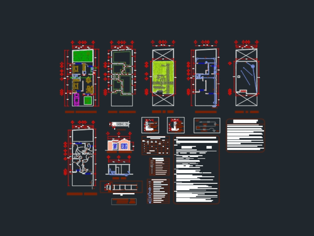 Casa habitacion en AutoCAD | Descargar CAD gratis (646.91 KB) | Bibliocad