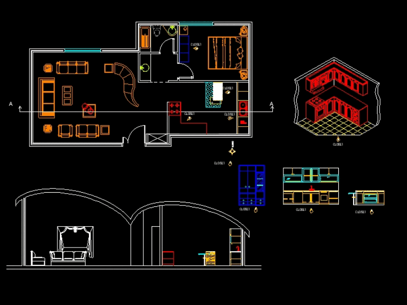  Simple  house  in AutoCAD  Download CAD  free 199 18 KB 