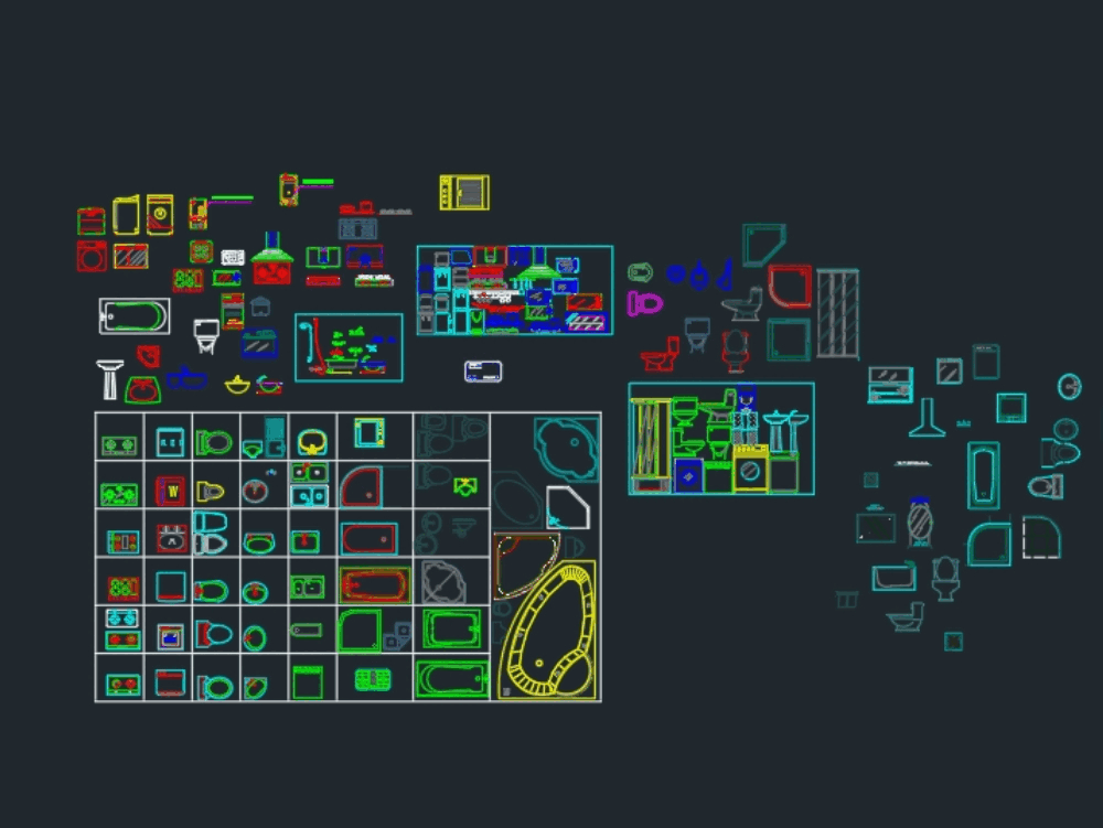 autocad 3d format in MB Several blocks (10.48 Download   free AutoCAD CAD