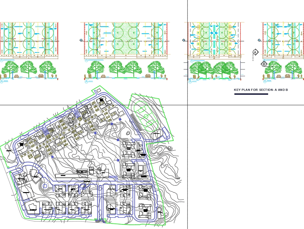 University site plan and road sections