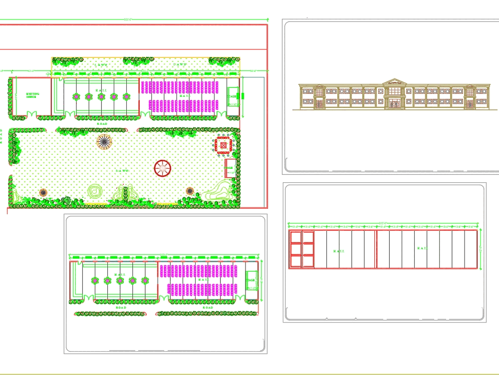 Banquet hall in AutoCAD | Download CAD free (8.53 MB 