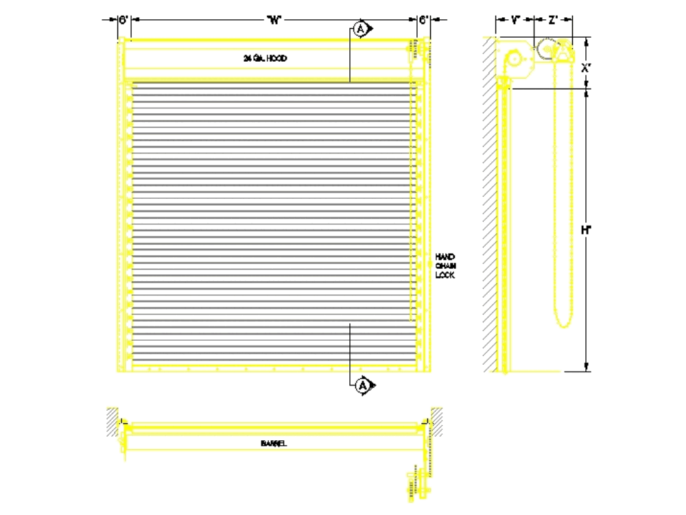 Rolling shutters in AutoCAD | CAD download (440.26 KB) | Bibliocad