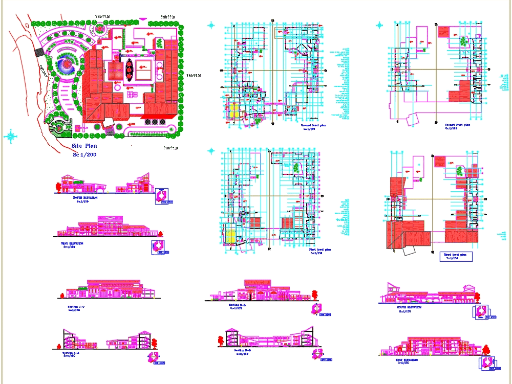 High school in AutoCAD  CAD download 13 43 MB Bibliocad