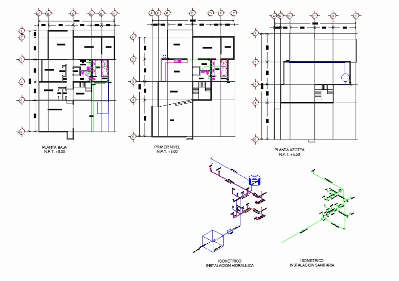 PLANS  HYIDRAULIC INSTALLATIONS  OF A  HOUSE