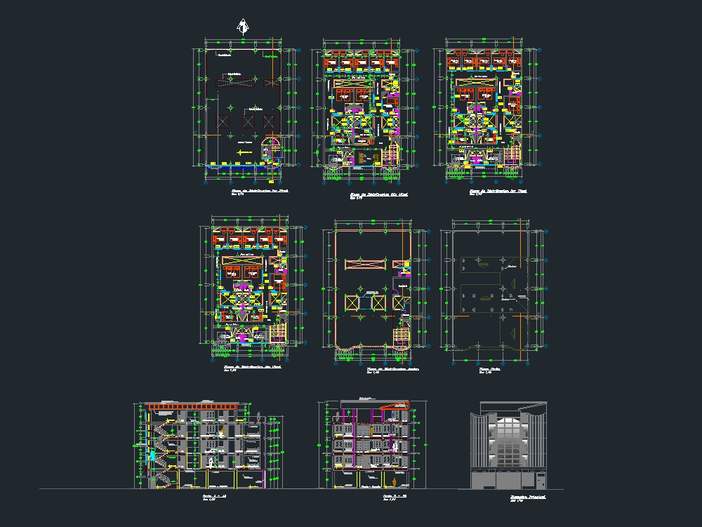 Proyecto completo hotel en AutoCAD Descargar CAD (3.93 MB) Bibliocad