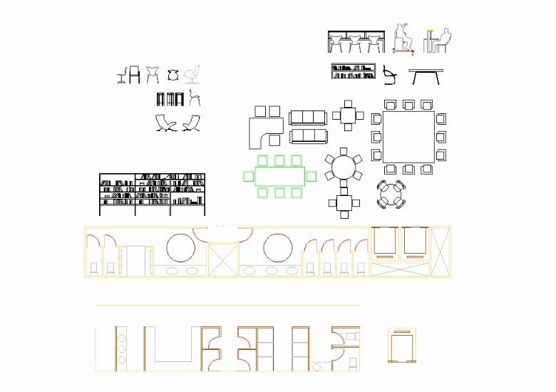 Bloques mobiliario en AutoCAD | Descargar CAD gratis (152.04 KB