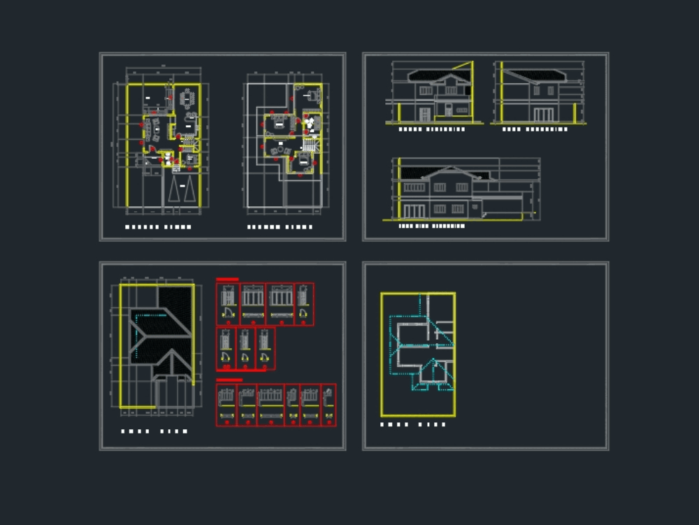House - 2 storey in AutoCAD | Download CAD free (233.74 KB) | Bibliocad