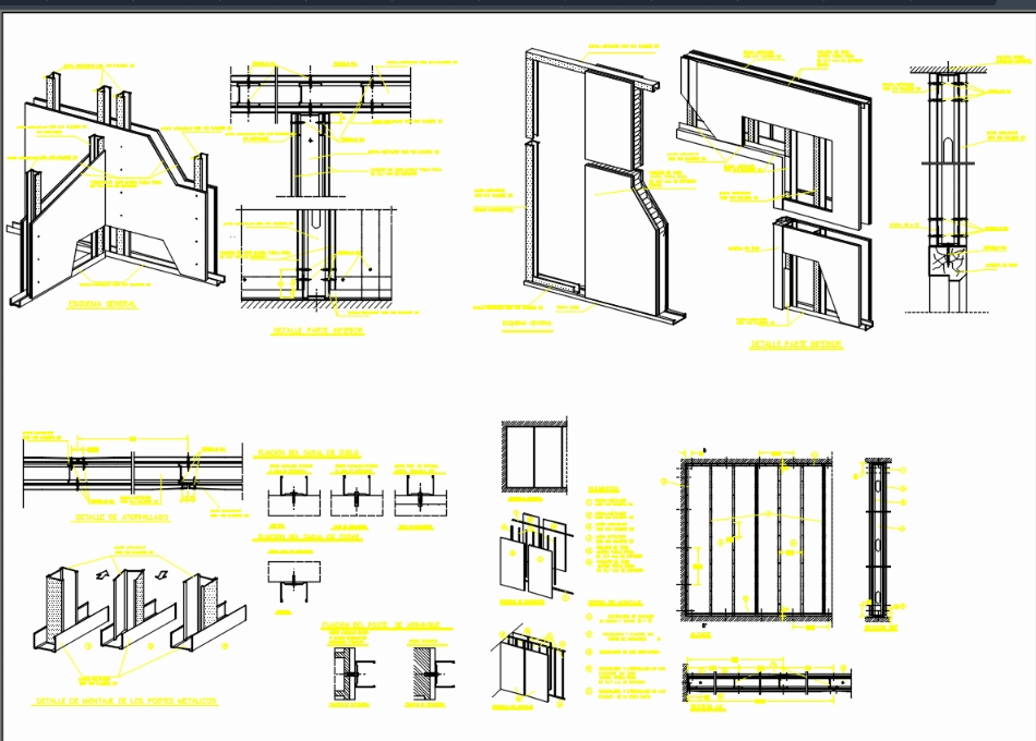 Detalles muros de tablaroca en AutoCAD  CAD (383.97 KB 