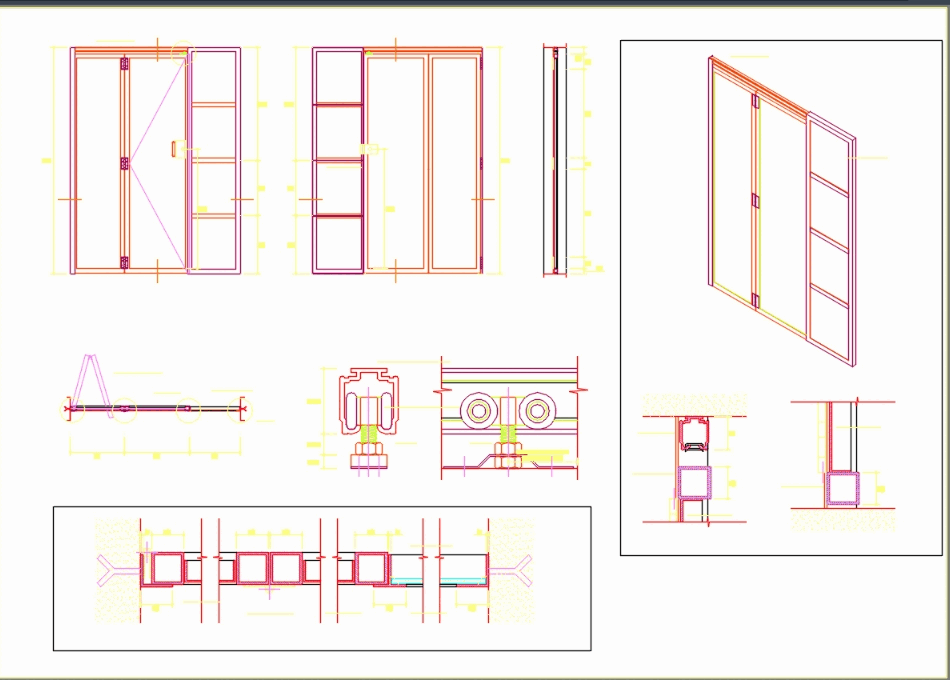 Metal folding door in AutoCAD | CAD download (107.43 KB) | Bibliocad
