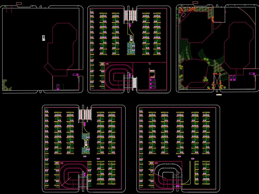 Estacionamiento subterraneo en AutoCAD | CAD (2.37 MB) | Bibliocad