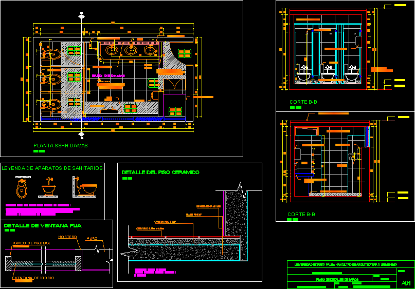 Plan détaillé des salles de bain
