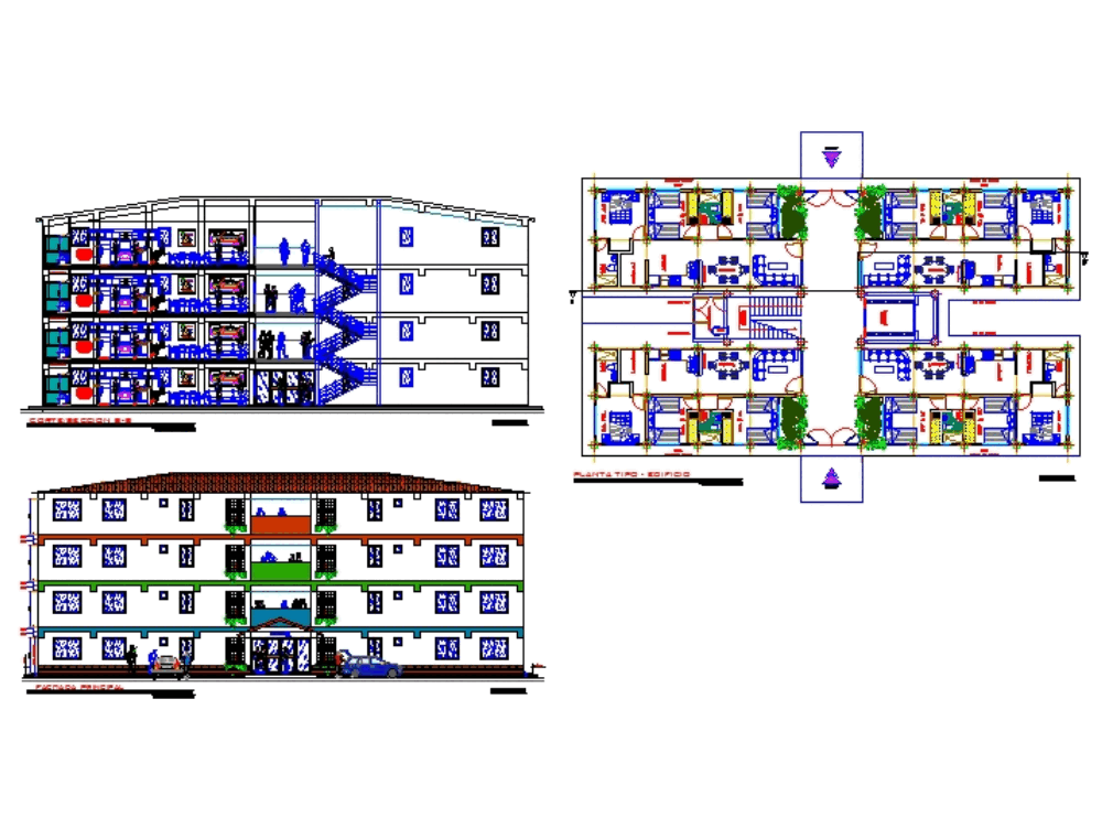 Apartment Building 4 Storeys 4 Units Per Floor 1 02 Mb Bibliocad