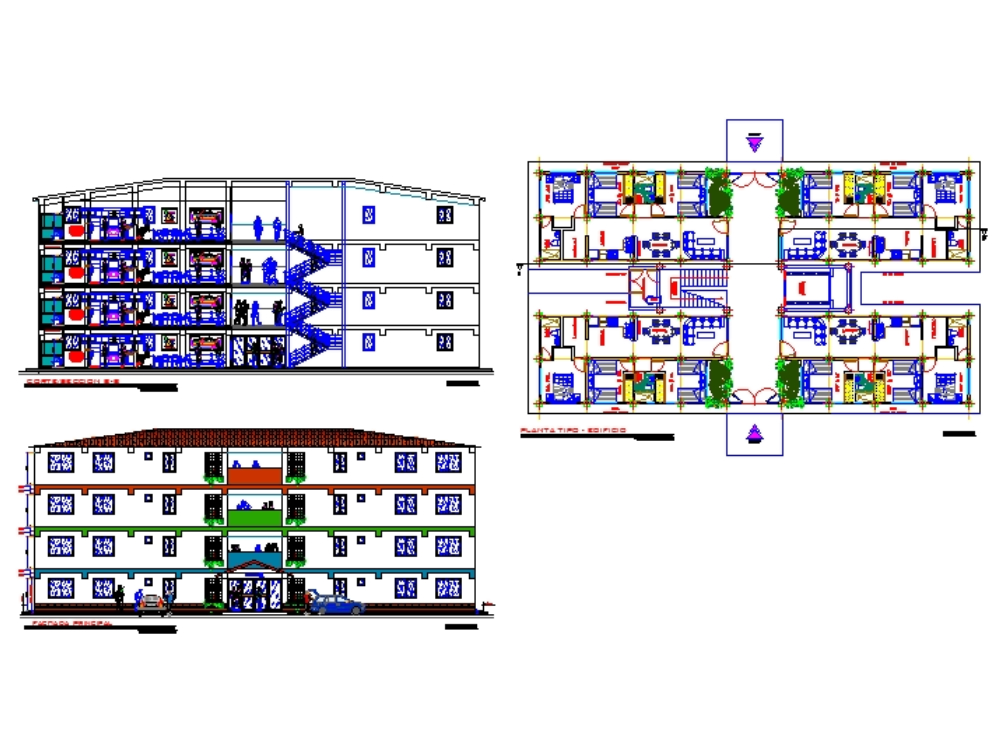 Immeuble multifamilial de 4 étages.