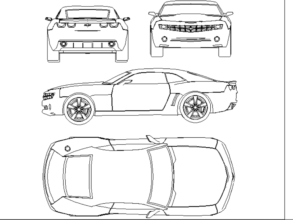 Chevrolet camaro 2011 dans AutoCAD | Téléchargement CAD gratuit ( KB)  | Bibliocad