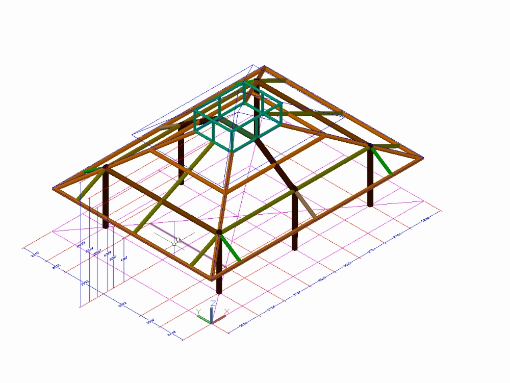 palapa roof autocad dwg steel gazebo 3d frame cad structure plans elevation blocks palm bibliocad elevations dollar sc models