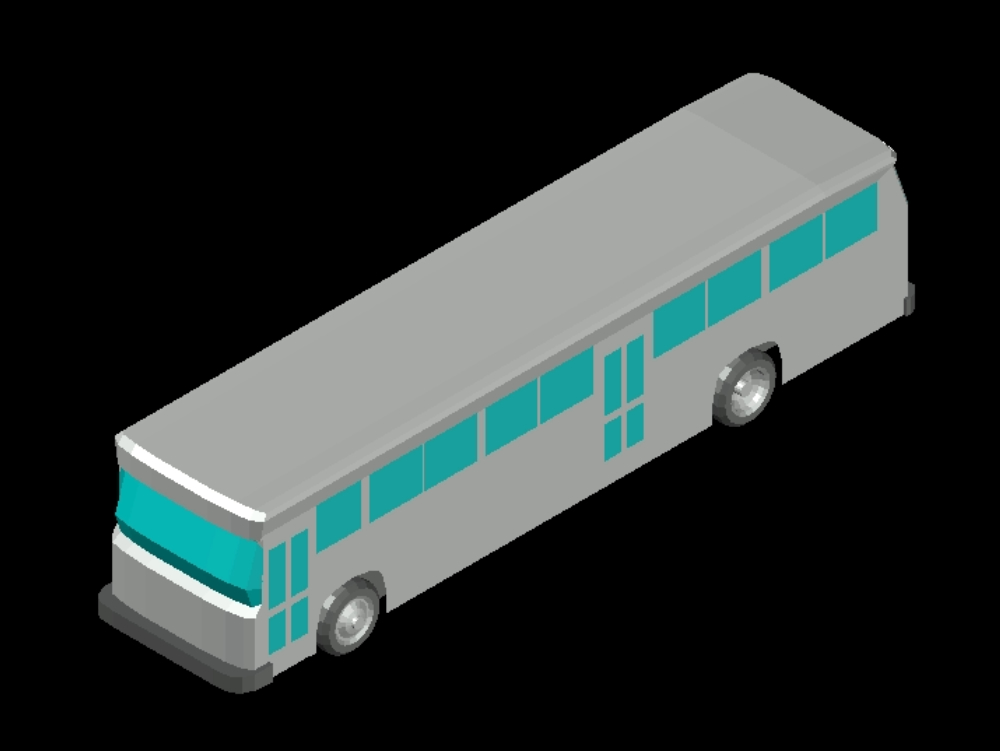Autobus scolaire en 3D.