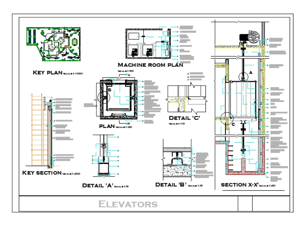 Elevator construction details in AutoCAD CAD 941 17 KB 