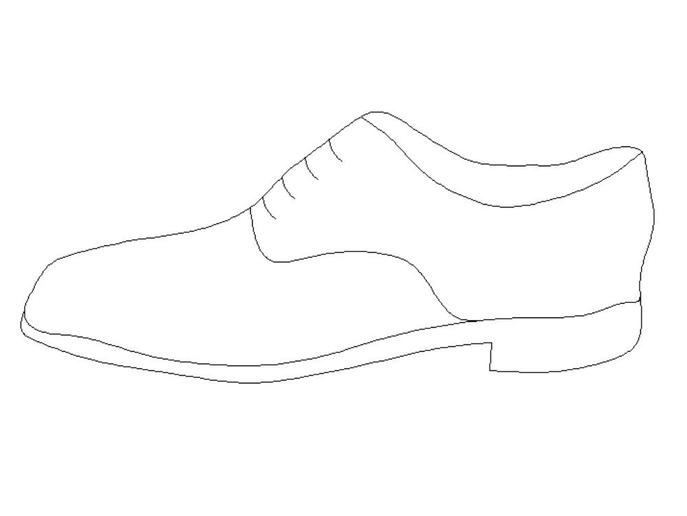 Men's shoe--oxford in AutoCAD | Download CAD free (18.21 KB) | Bibliocad