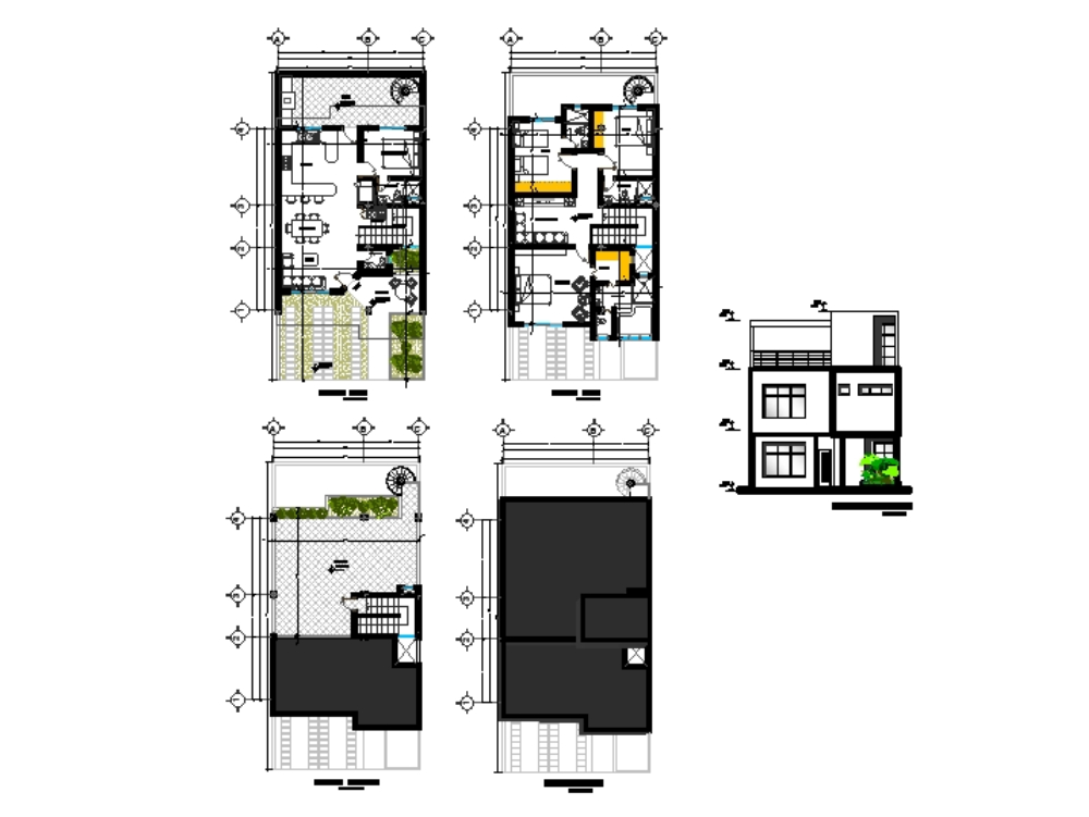 Single-family house of 17.32 x 14.01 meters.