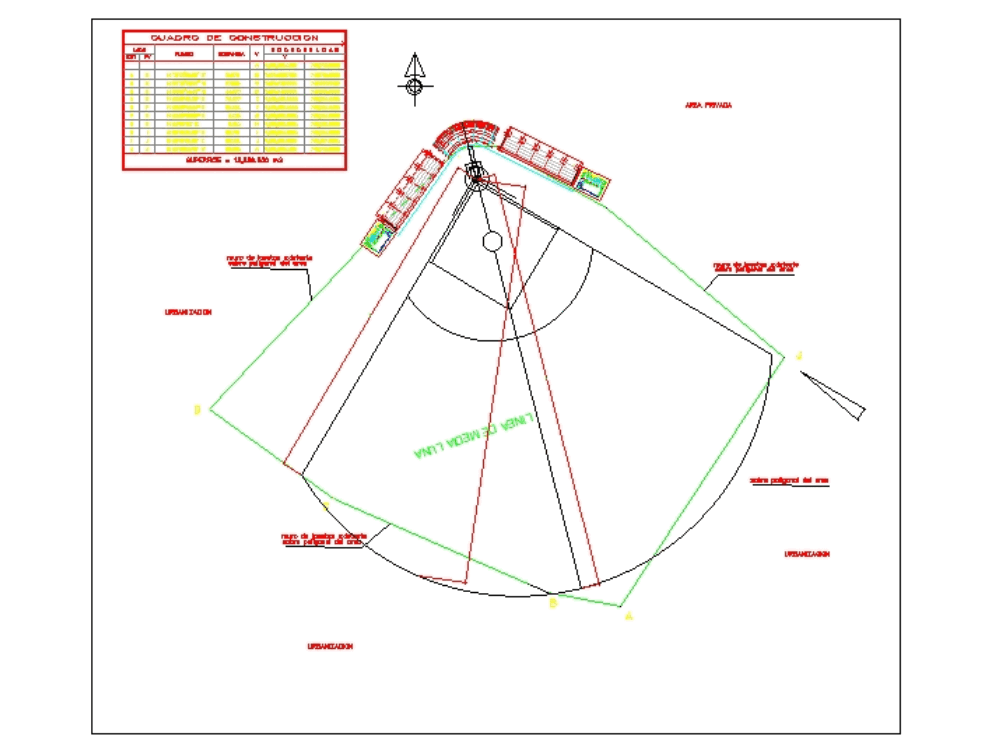 Baseball stadium with dugouts in AutoCAD CAD (812.84 KB) Bibliocad