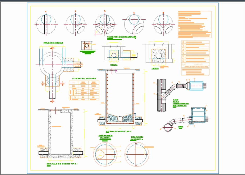 Detalle buzones de alcantarillado en AutoCAD | CAD (120.54 ... gas chamber diagram 