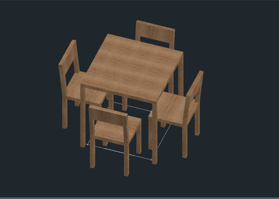 4-Sitzer-Esszimmer aus Holz