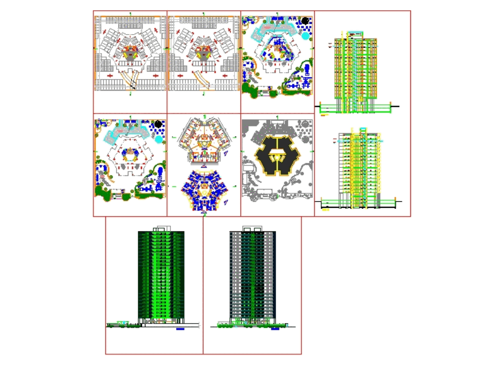 high rise office building plans dwg