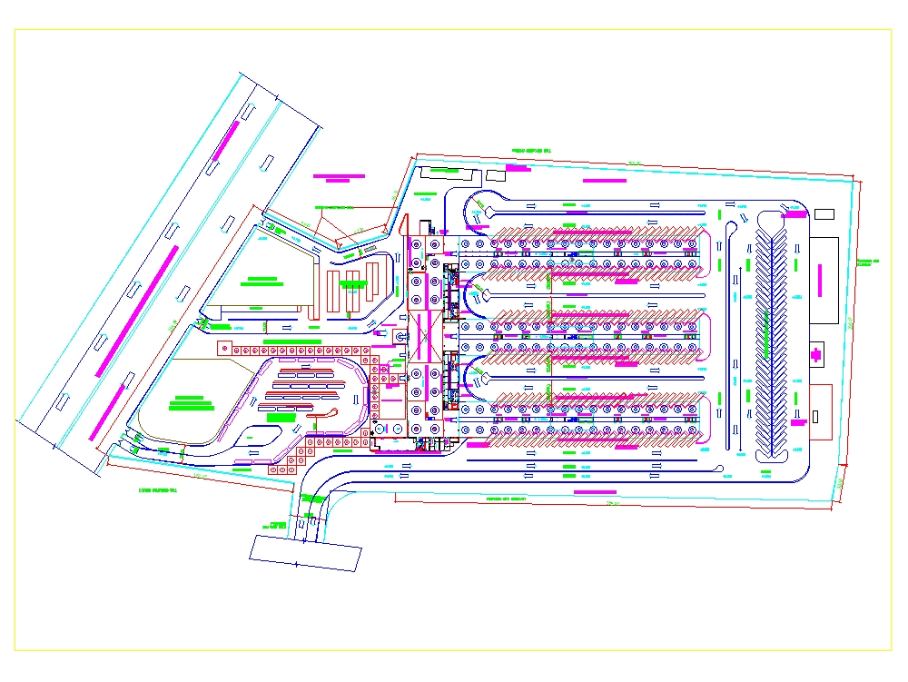 Bus terminal in AutoCAD | Download CAD free (481.99 KB) | Bibliocad