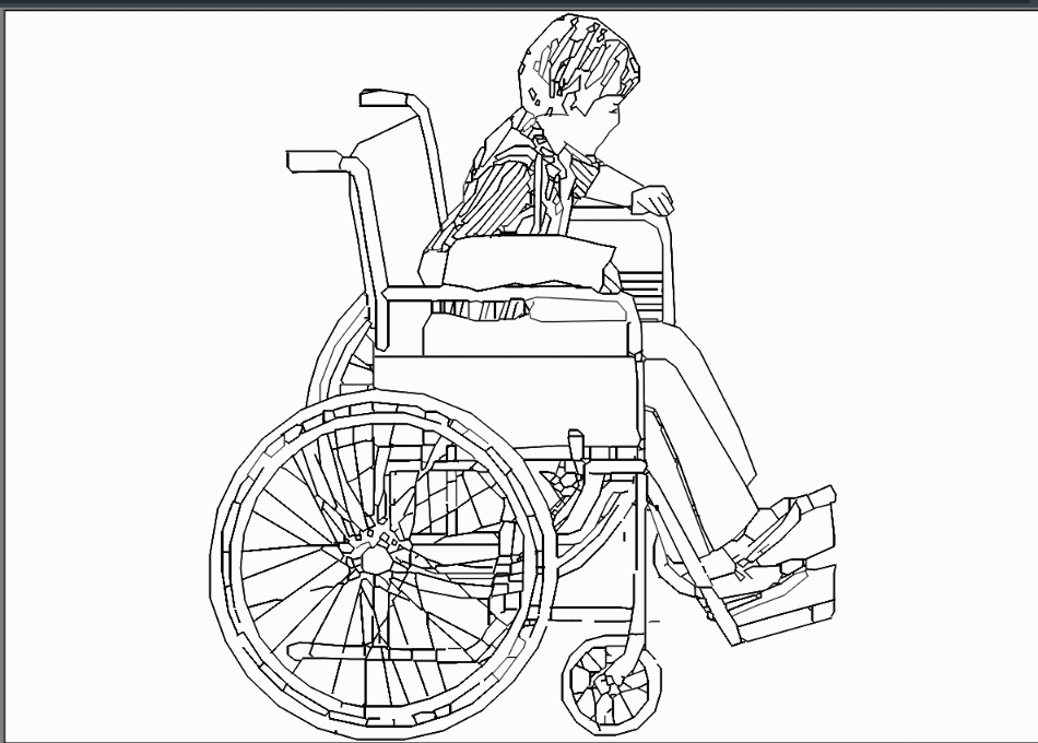 WHEELCHAIR -- LINE DRAWING