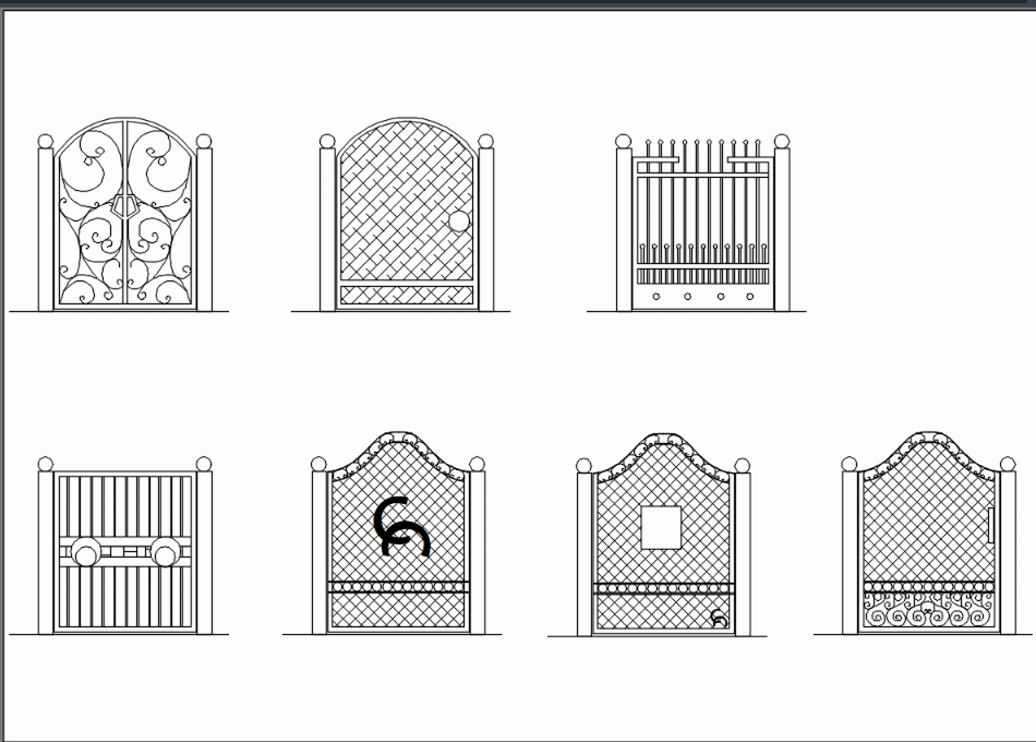WROUGHT IRON GATE GRILLS--VARIOUS DESIGNS
