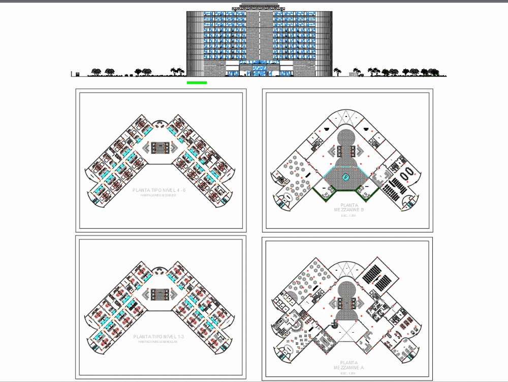 5 stars hotel in AutoCAD | Download CAD free (6.08 MB ...
