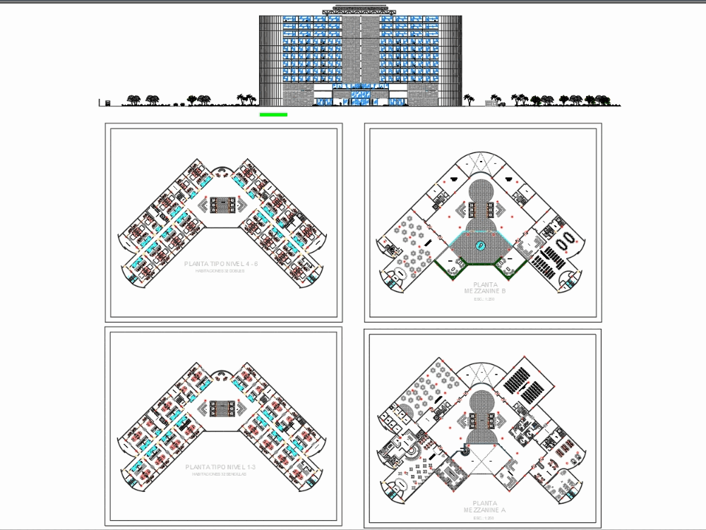 5 Stars Hotel In Autocad Download Cad Free 6 08 Mb Bibliocad