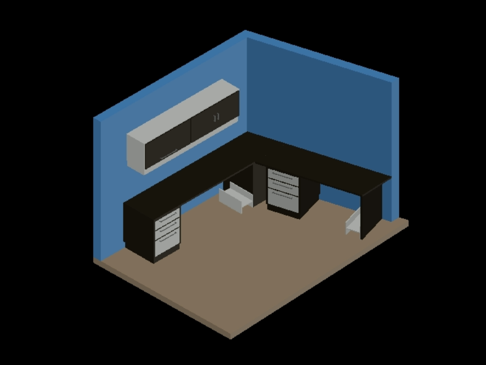 Office Cubicle Workstation in 3D