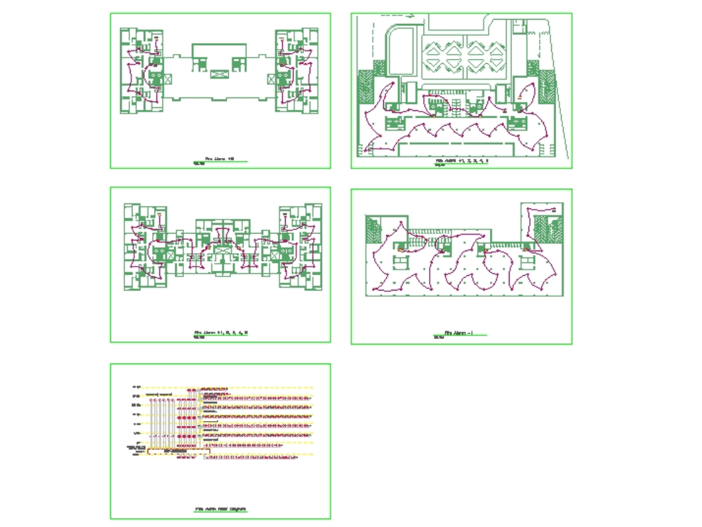 Residential fire alarm system in AutoCAD | CAD (542.77 KB) | Bibliocad