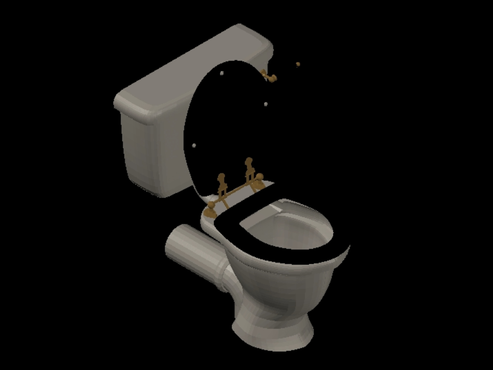 Toilette mit Rucksack in 3D.