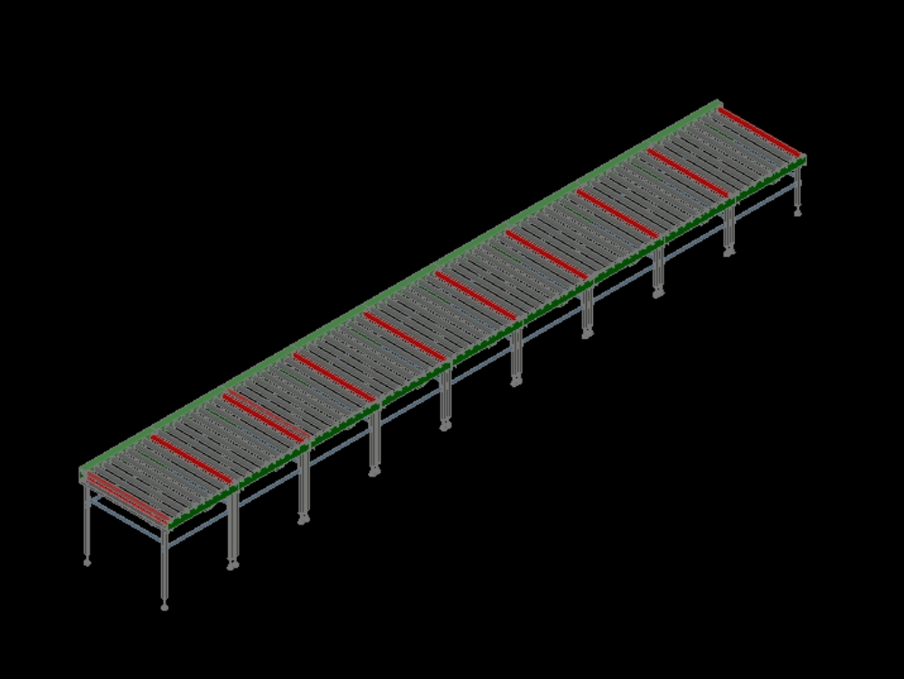 Bale conveyor table in 3d.